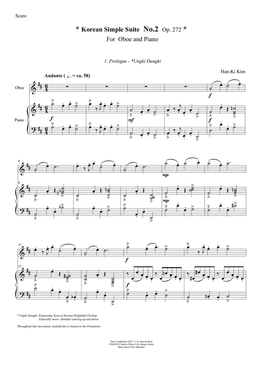 Korean Simple Suite No.2 (For Oboe and Piano) Woodwind Duet scores gallery preview page 3
