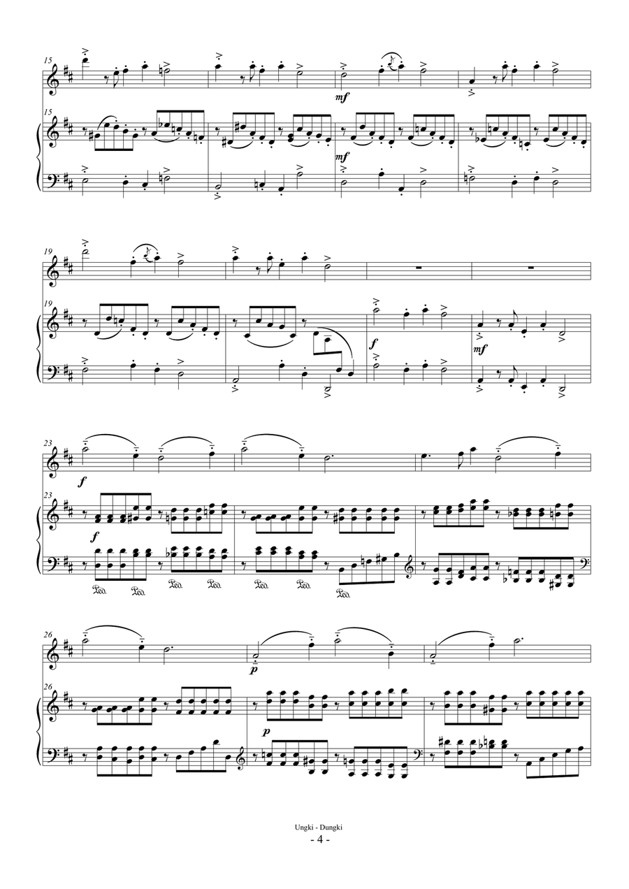 Korean Simple Suite No.2 (For Oboe and Piano) Woodwind Duet scores gallery preview page 4