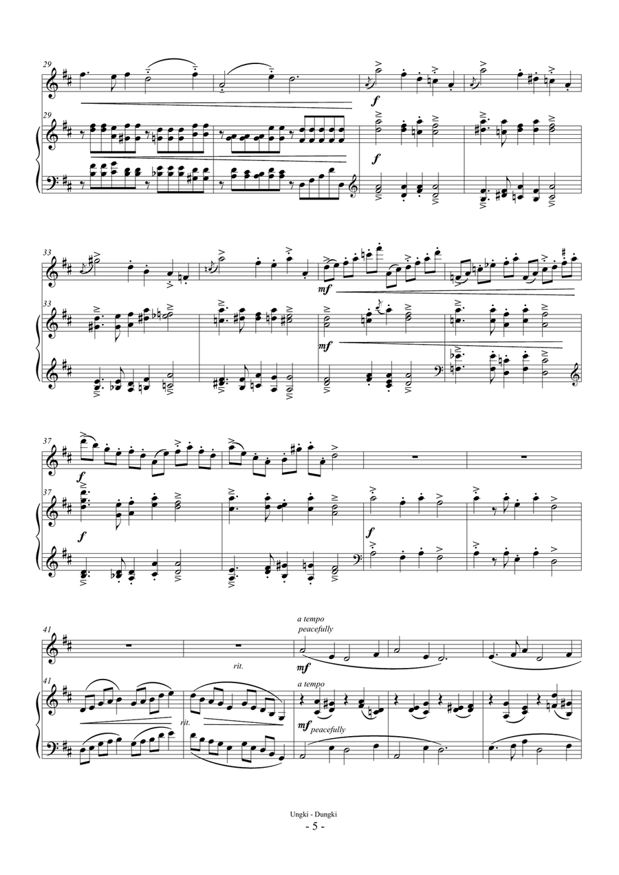Korean Simple Suite No.2 (For Oboe and Piano) Woodwind Duet scores gallery preview page 5