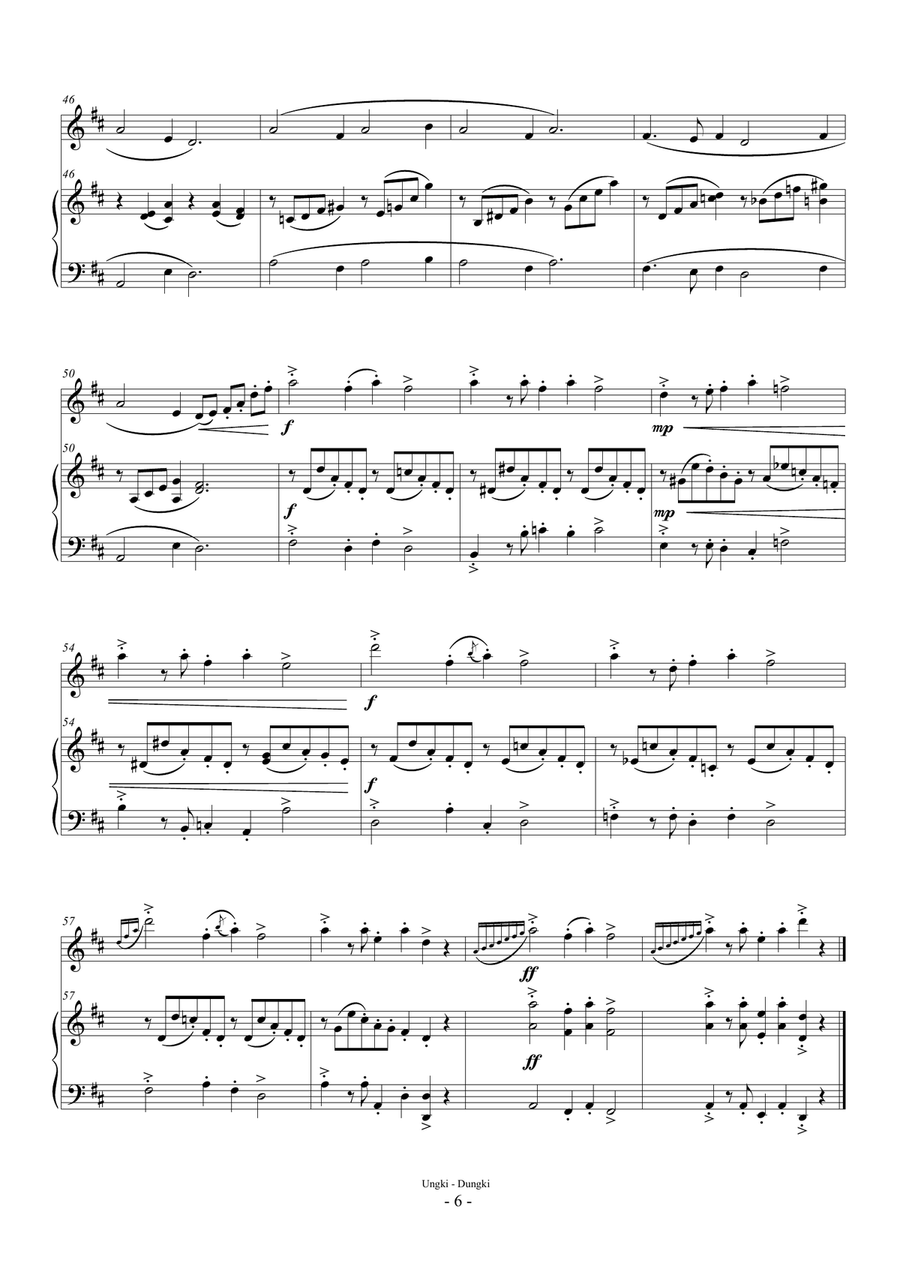 Korean Simple Suite No.2 (For Oboe and Piano) Woodwind Duet scores gallery preview page 6