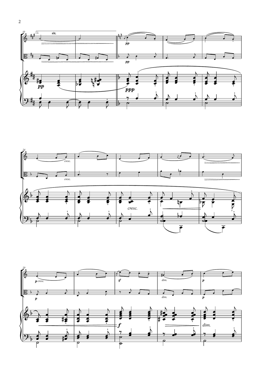 Edward Elgar - Salut d'Amour (D major) (for French Horn, Viola and Piano) Horn scores gallery preview page 2