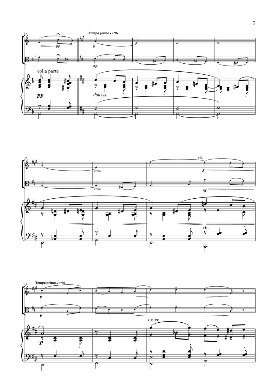 Edward Elgar - Salut d'Amour (D major) (for French Horn, Viola and Piano) Horn scores gallery preview page 3