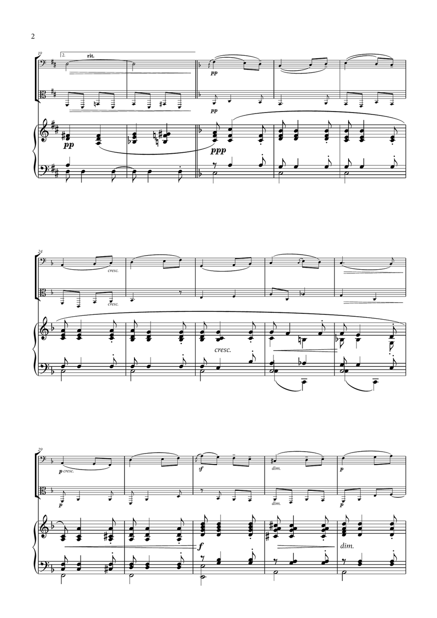 Edward Elgar - Salut d'Amour (D major) (for Cello, Viola and Piano) Cello scores gallery preview page 2