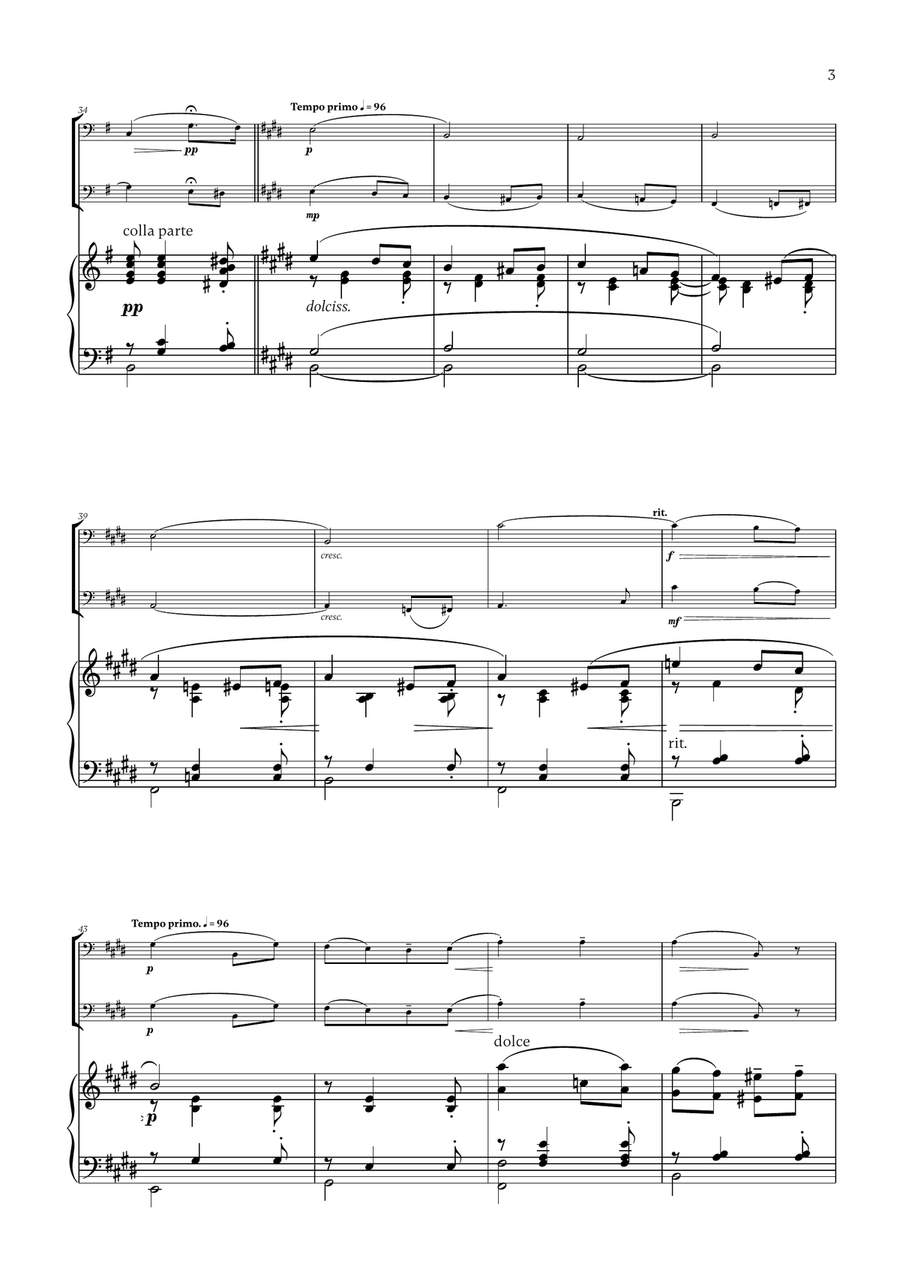 Edward Elgar - Salut d'Amour (for Bassoon, Cello and Piano) Bassoon scores gallery preview page 3