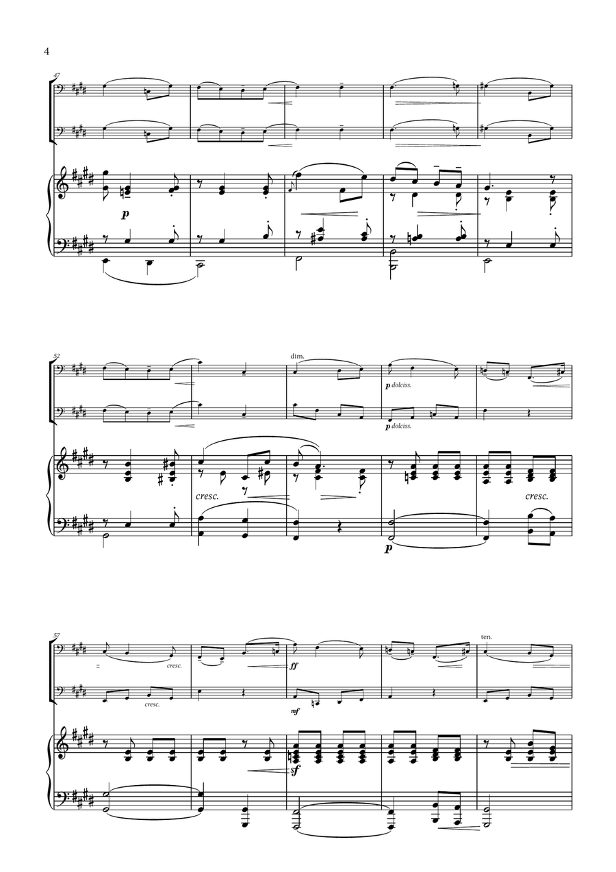 Edward Elgar - Salut d'Amour (for Bassoon, Cello and Piano) Bassoon scores gallery preview page 4