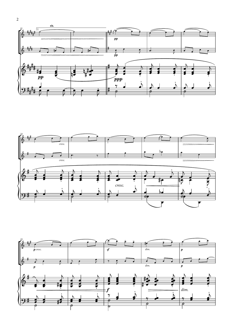 Edward Elgar - Salut d'Amour (for Clarinet, Oboe and Piano) Woodwind Duet scores gallery preview page 2
