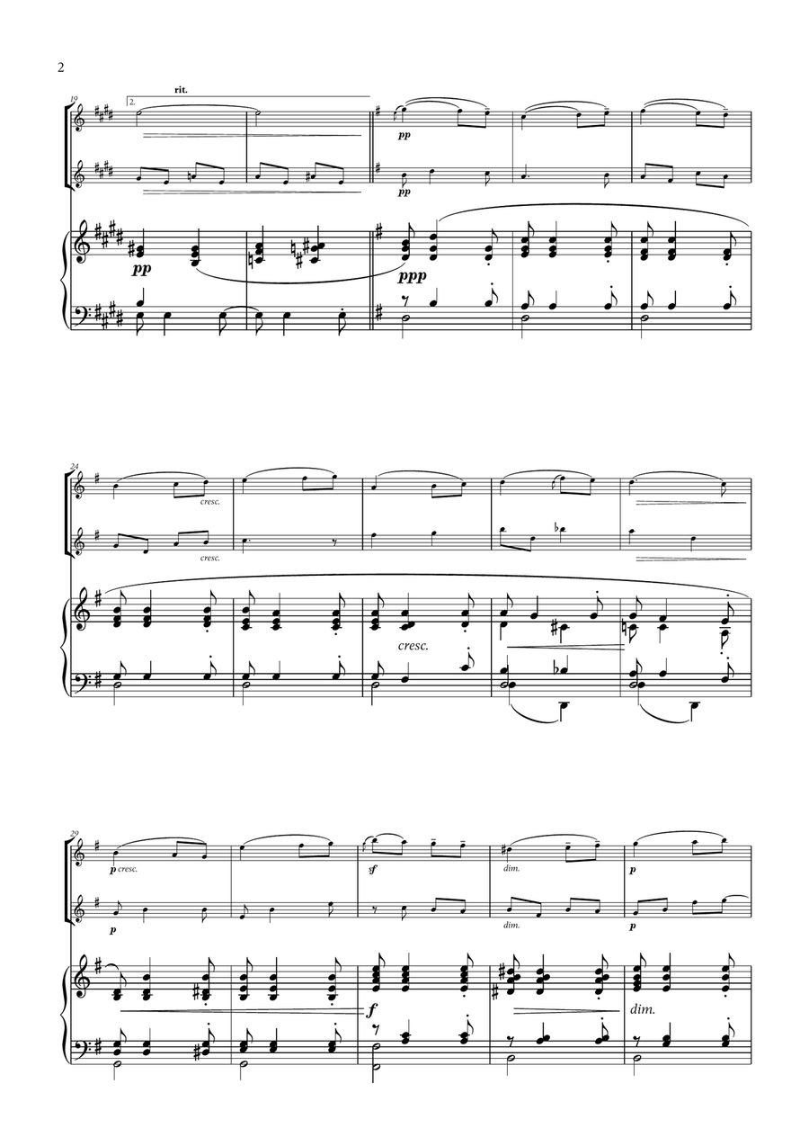 Edward Elgar - Salut d'Amour (for Flute, Violin and Piano) Flute scores gallery preview page 2