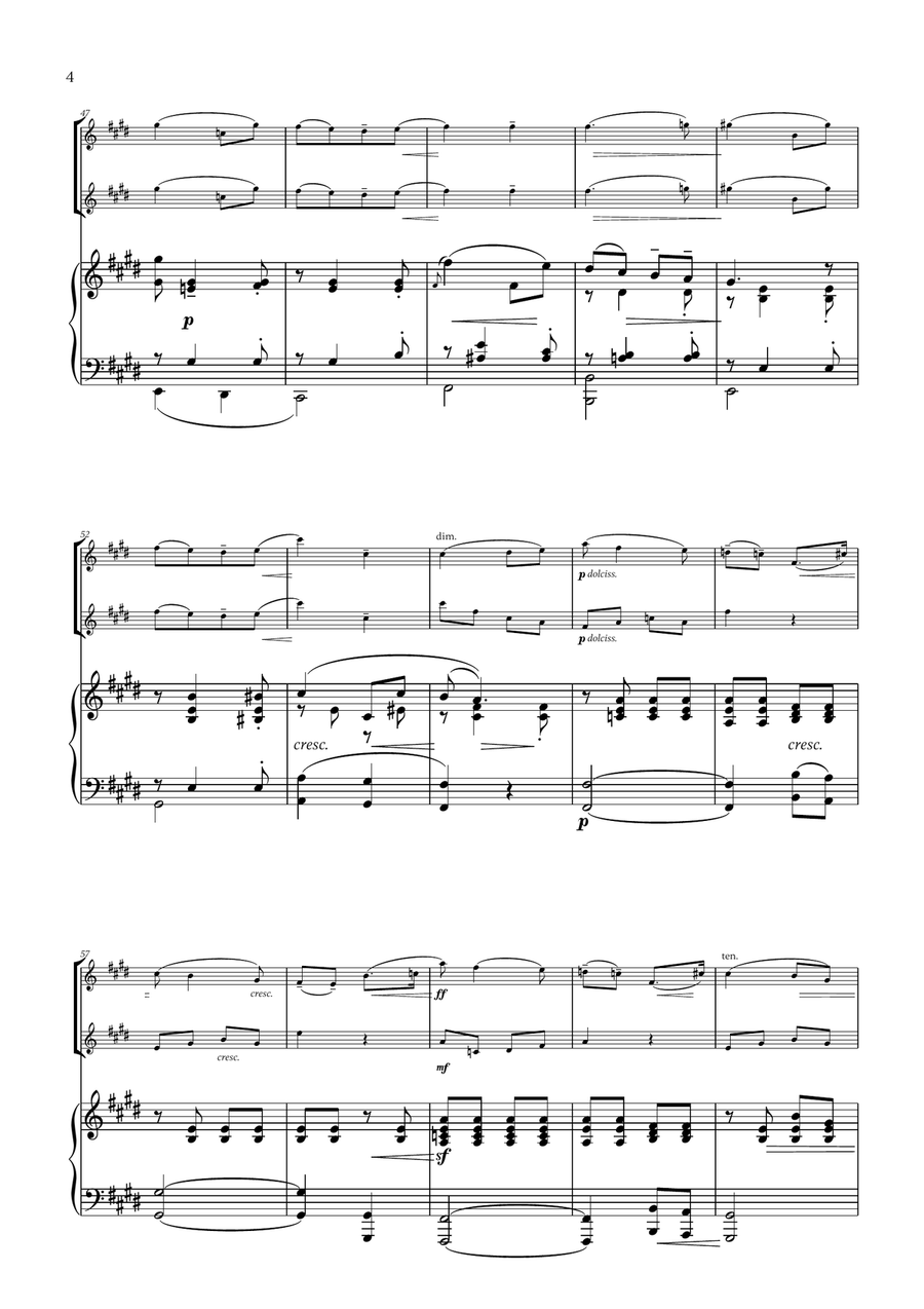 Edward Elgar - Salut d'Amour (for Flute, Violin and Piano) Flute scores gallery preview page 4