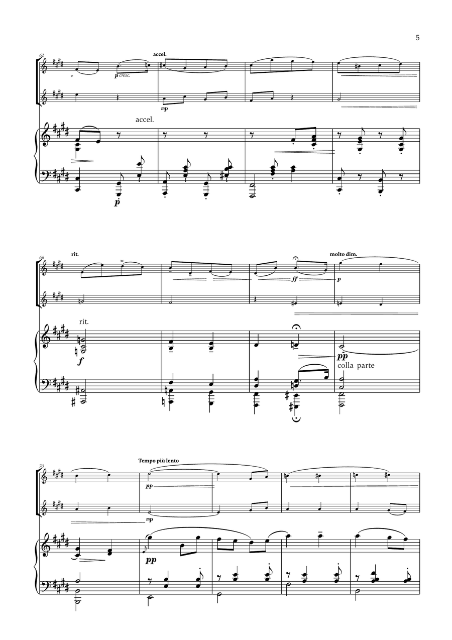 Edward Elgar - Salut d'Amour (for Flute, Violin and Piano) Flute scores gallery preview page 5