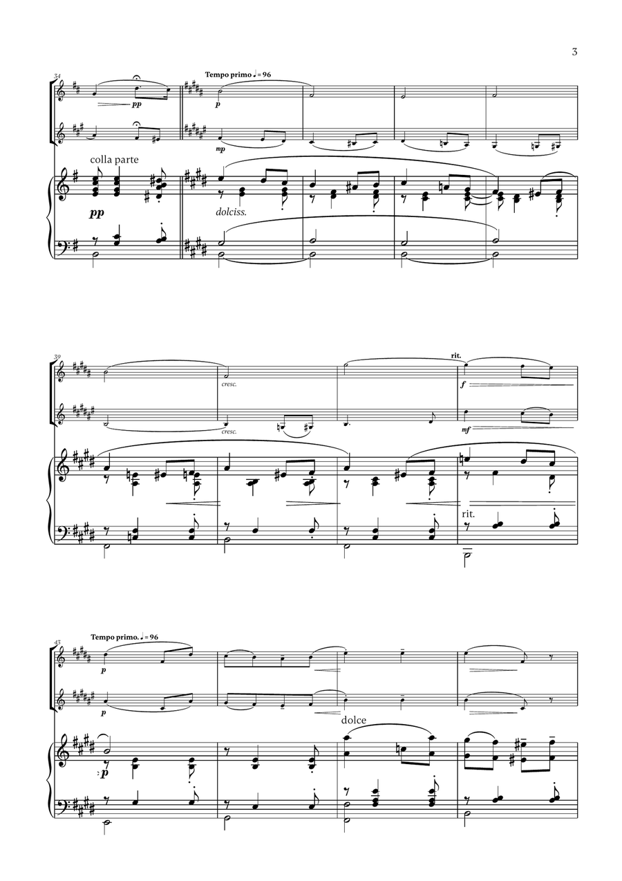 Edward Elgar - Salut d'Amour (for French Horn, Clarinet and Piano) Woodwind Duet scores gallery preview page 3
