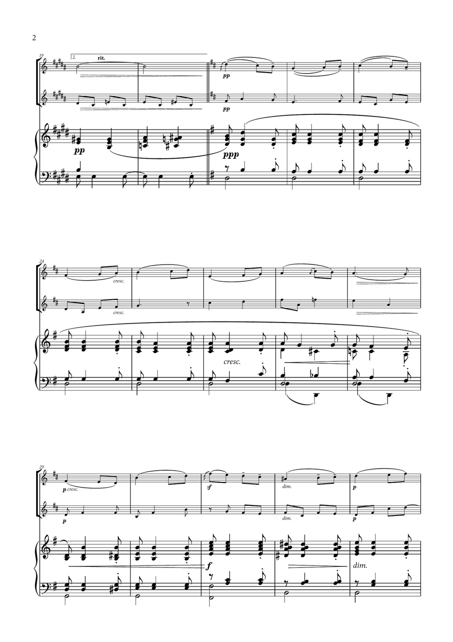 Edward Elgar - Salut d'Amour (for French Horn Duet and Piano) Brass Duet scores gallery preview page 2