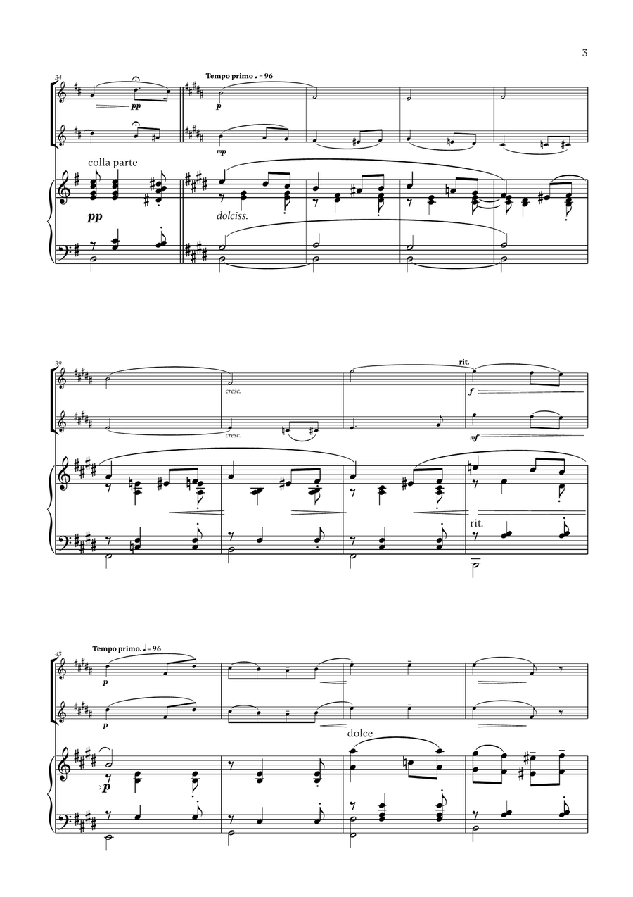 Edward Elgar - Salut d'Amour (for French Horn Duet and Piano) Brass Duet scores gallery preview page 3