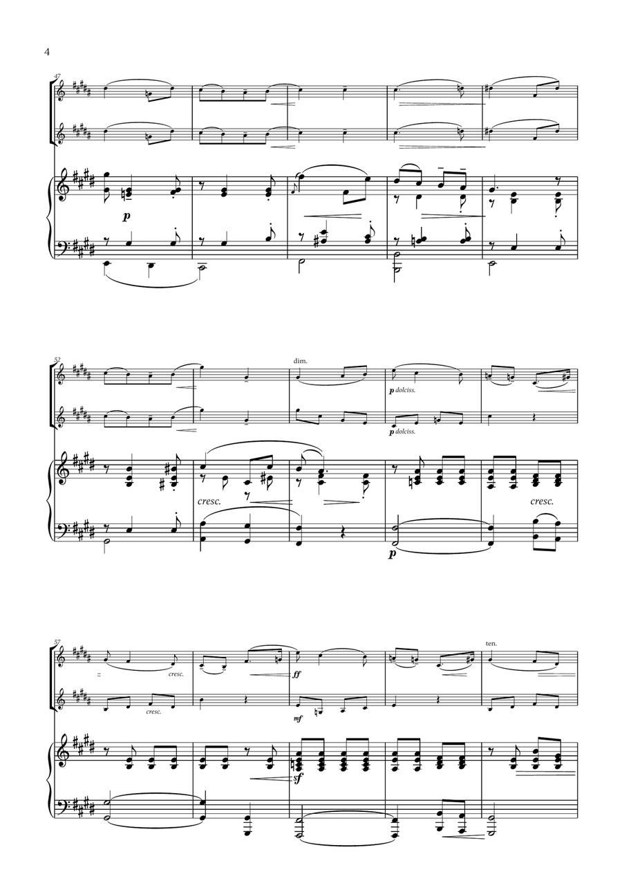 Edward Elgar - Salut d'Amour (for French Horn Duet and Piano) Brass Duet scores gallery preview page 4