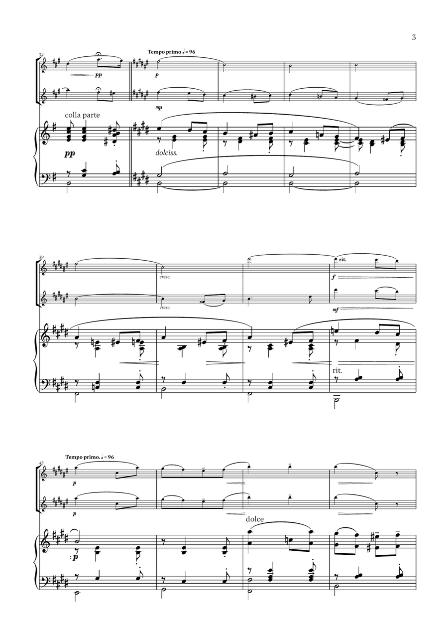 Edward Elgar - Salut d'Amour (for Soprano Saxophone Duet and Piano) Woodwind Duet scores gallery preview page 3