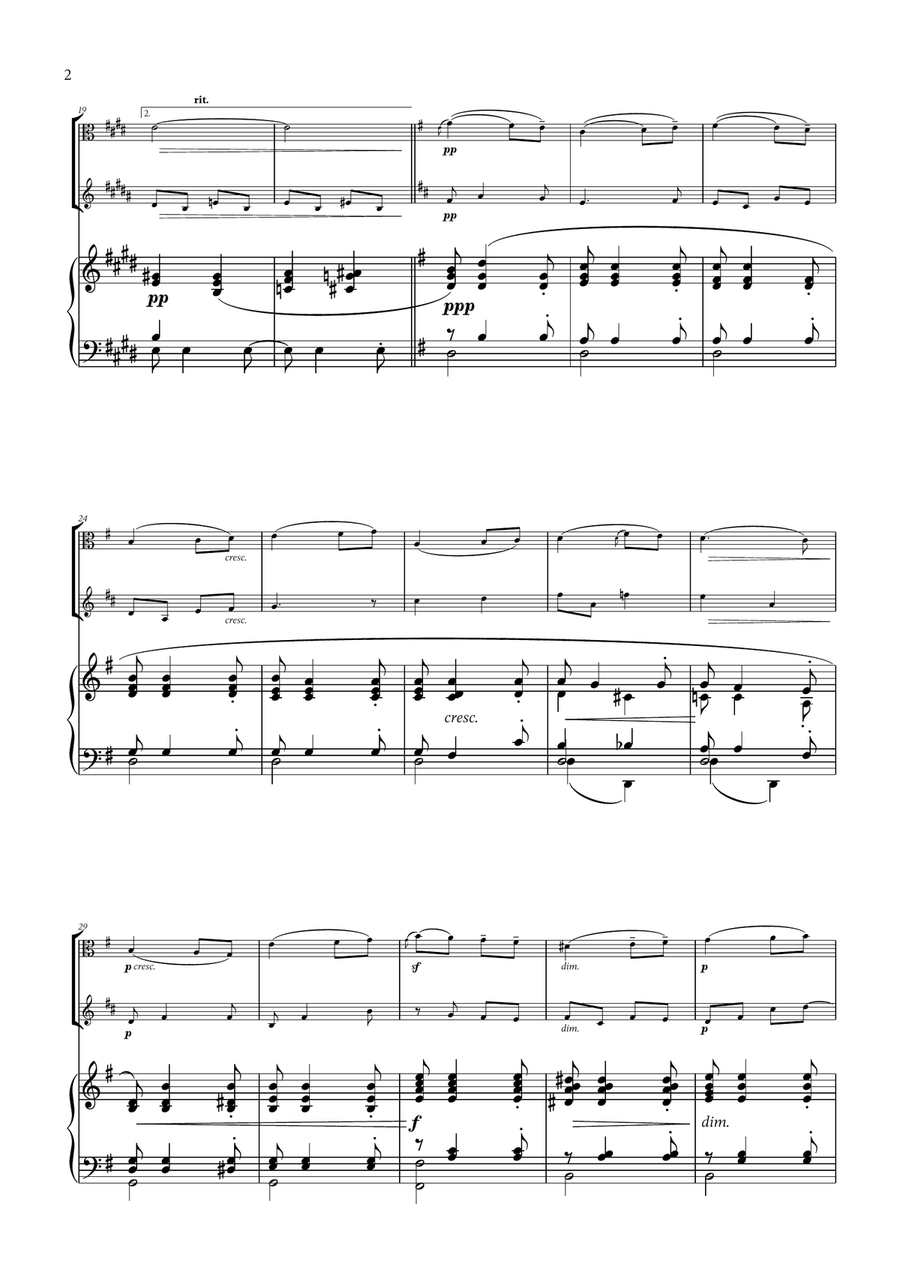 Edward Elgar - Salut d'Amour (for Viola, French Horn and Piano) Horn scores gallery preview page 2