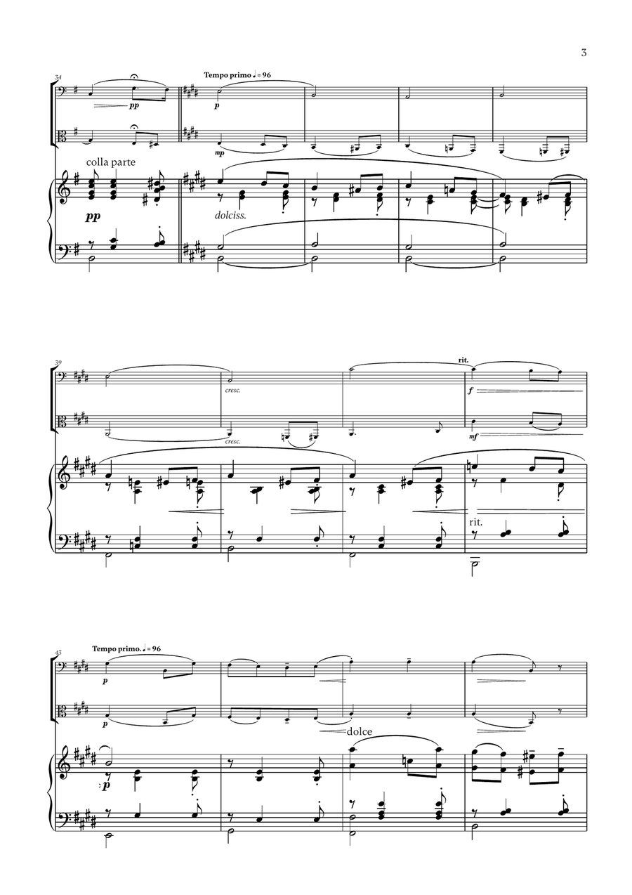 Edward Elgar - Salut d'Amour (for Cello, Viola and Piano) Cello scores gallery preview page 3