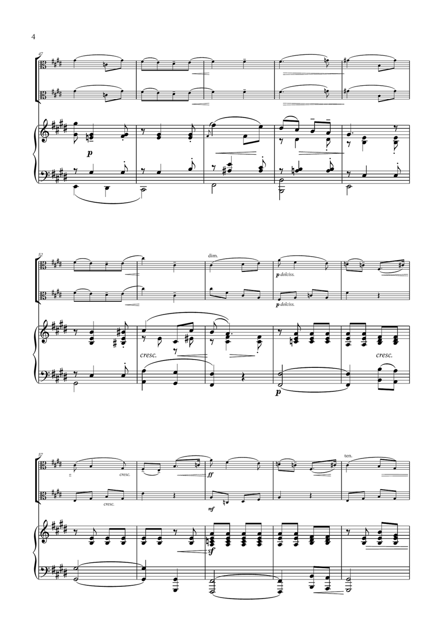 Edward Elgar - Salut d'Amour (for Viola Duet and Piano) String Duet scores gallery preview page 4
