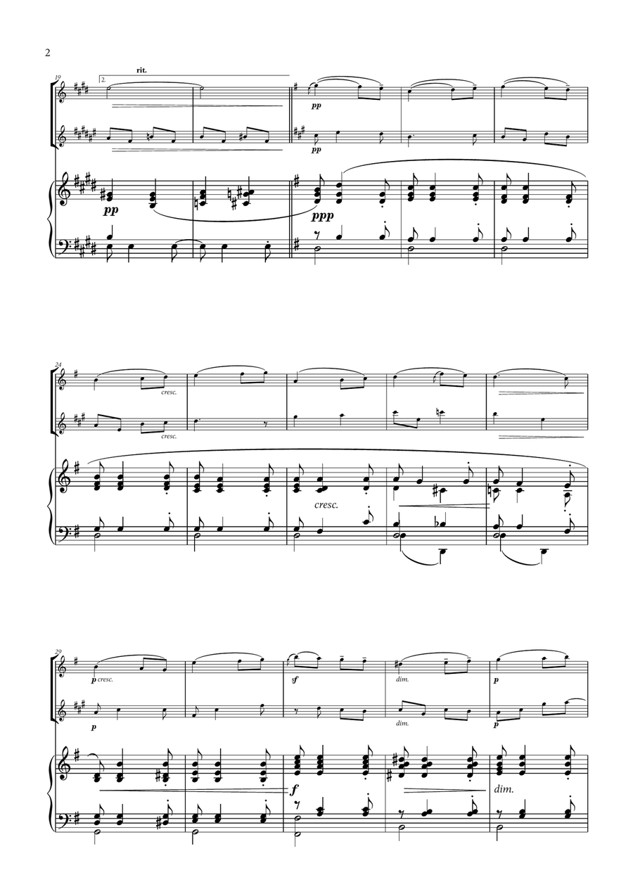 Edward Elgar - Salut d'Amour (for Violin, Clarinet and Piano) B-Flat Clarinet scores gallery preview page 2