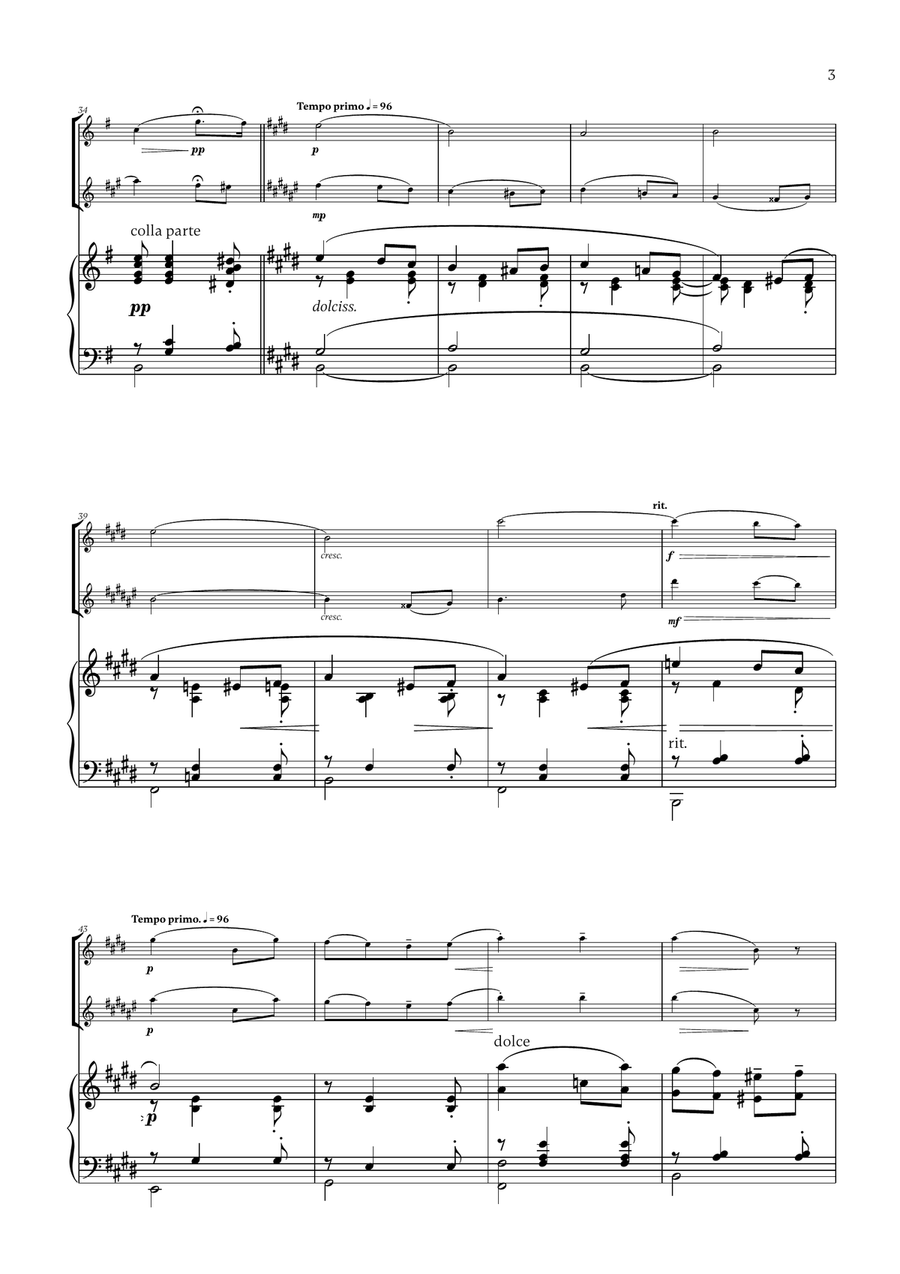 Edward Elgar - Salut d'Amour (for Violin, Clarinet and Piano) B-Flat Clarinet scores gallery preview page 3