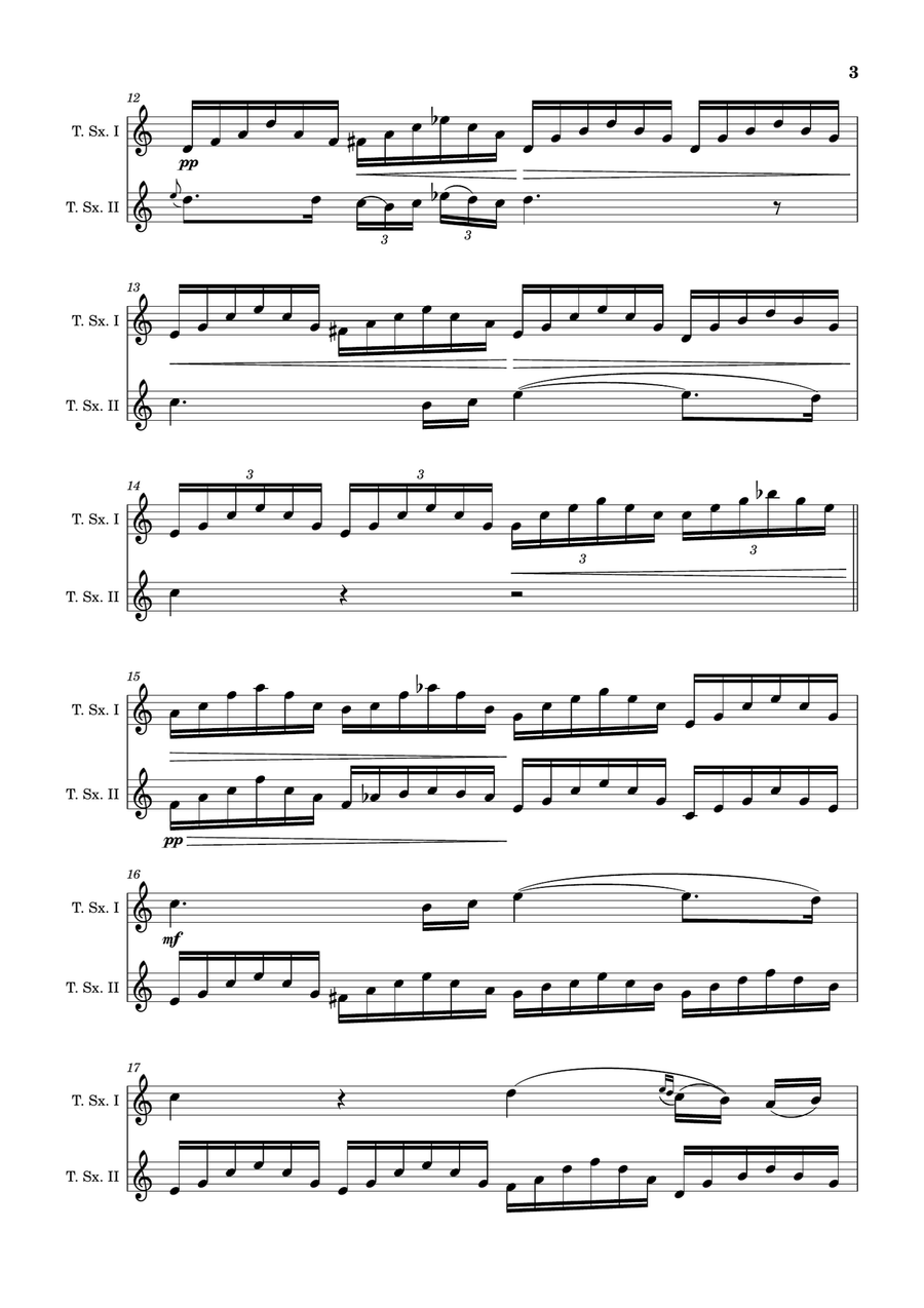 Ave Maria by F. Schubert – Arranged for T. Sax Duet. Woodwind Duet scores gallery preview page 3