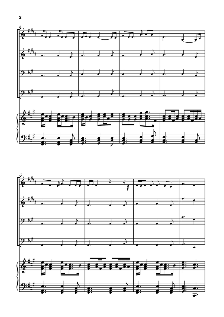 Die With A Smile Brass Quartet scores gallery preview page 2