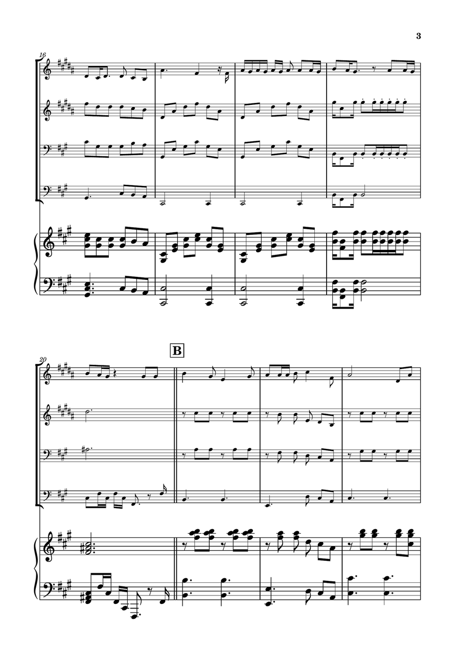 Die With A Smile Brass Quartet scores gallery preview page 3