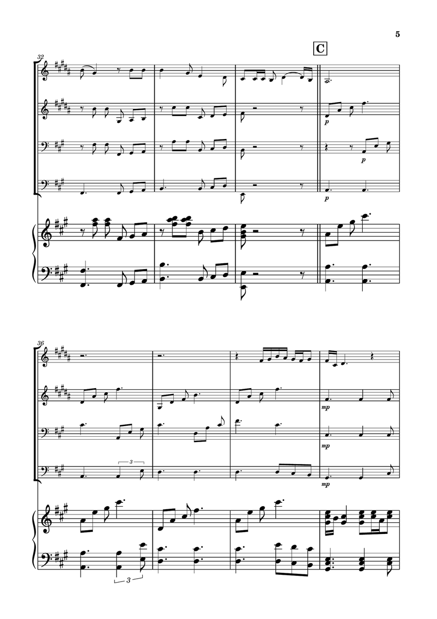 Die With A Smile Brass Quartet scores gallery preview page 5