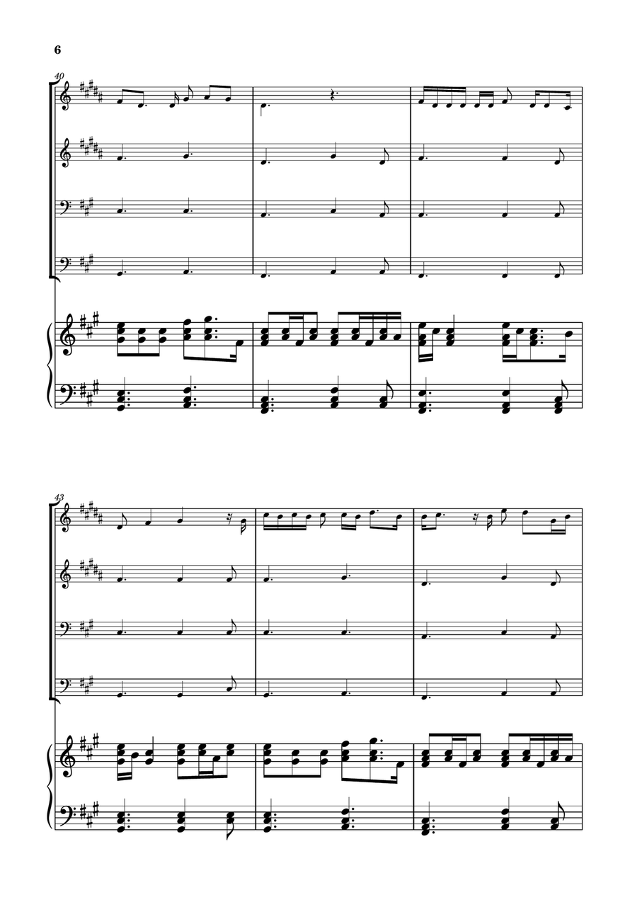 Die With A Smile Brass Quartet scores gallery preview page 6