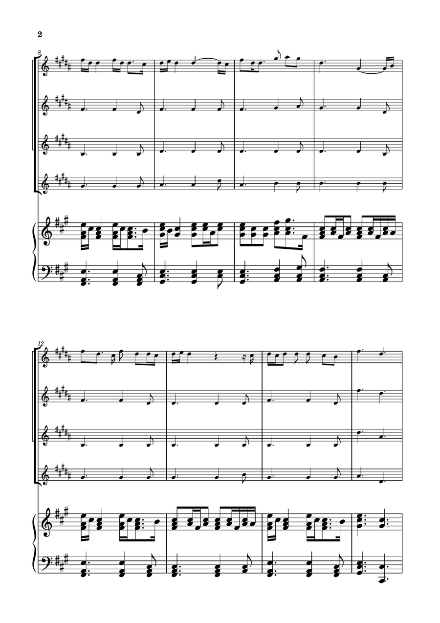 Die With A Smile Clarinet Quartet scores gallery preview page 2