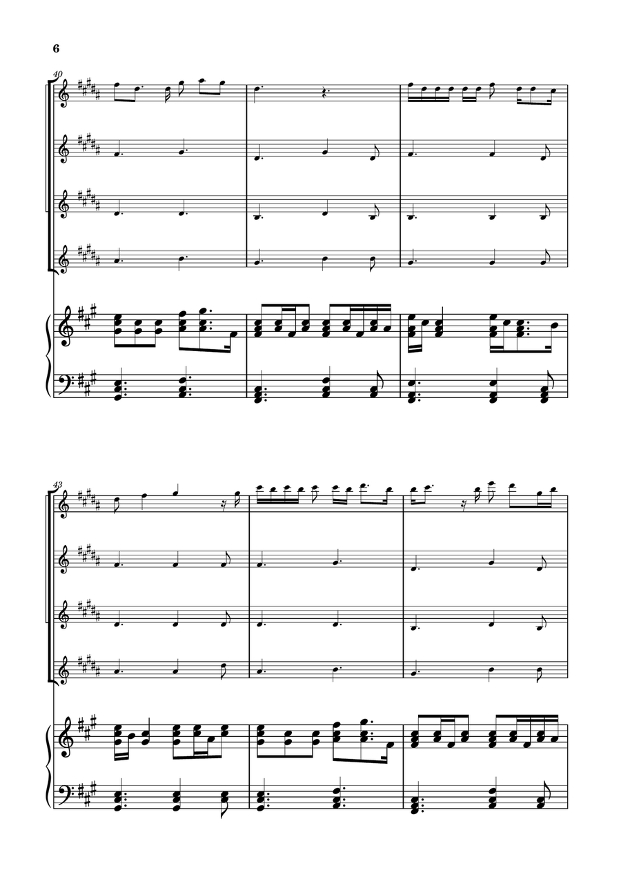 Die With A Smile Clarinet Quartet scores gallery preview page 6