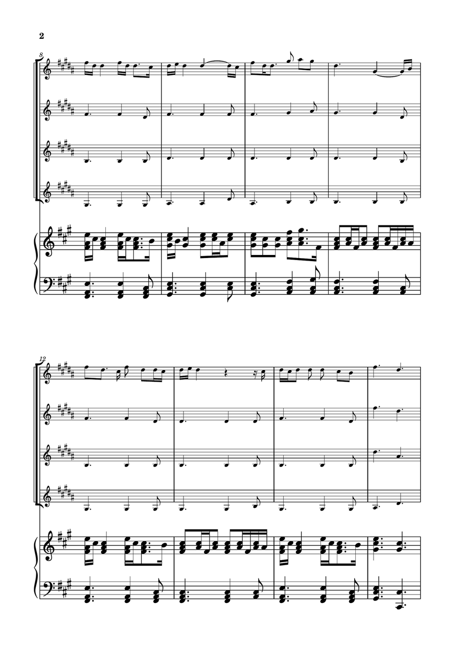 Die With A Smile Clarinet Quartet scores gallery preview page 2