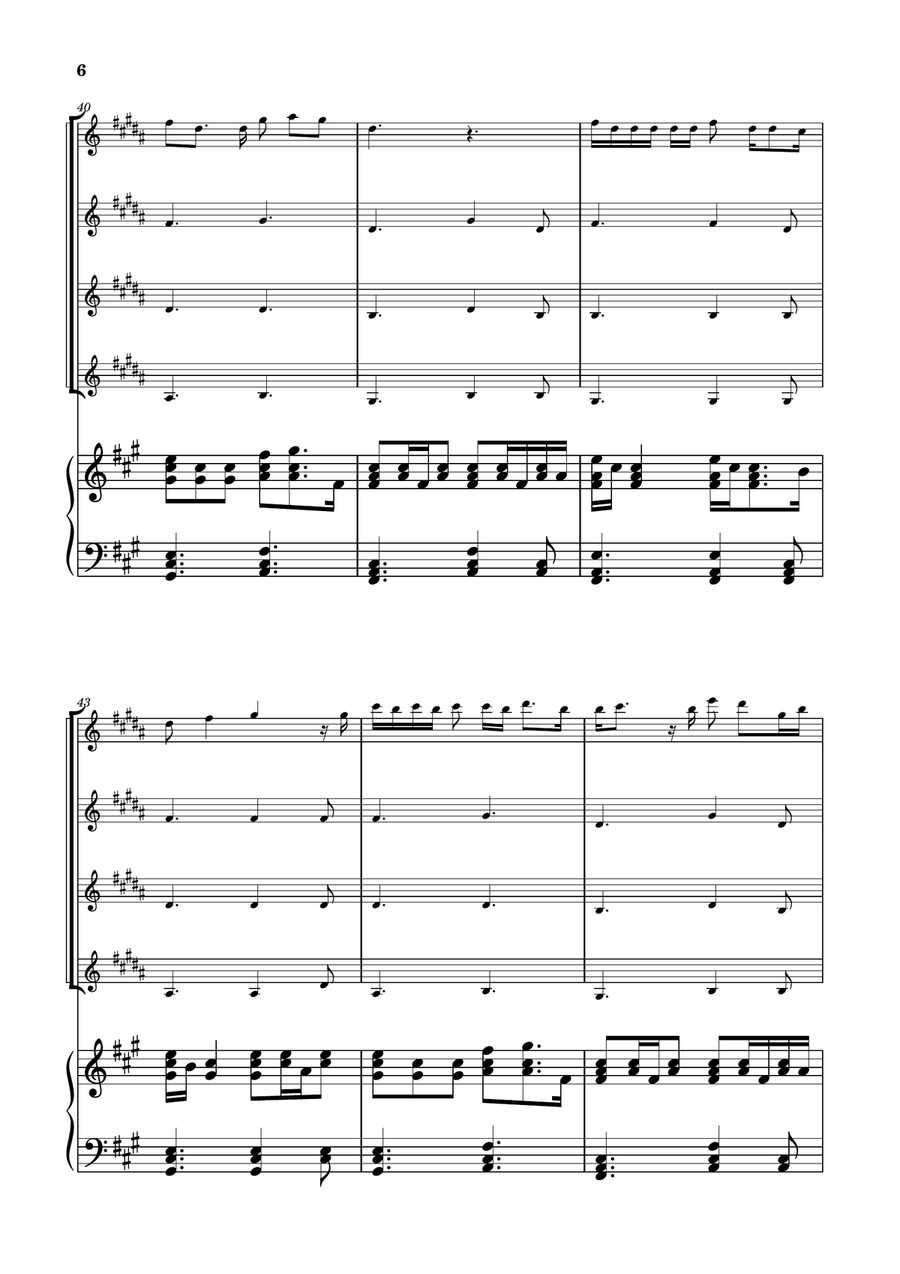Die With A Smile Clarinet Quartet scores gallery preview page 6