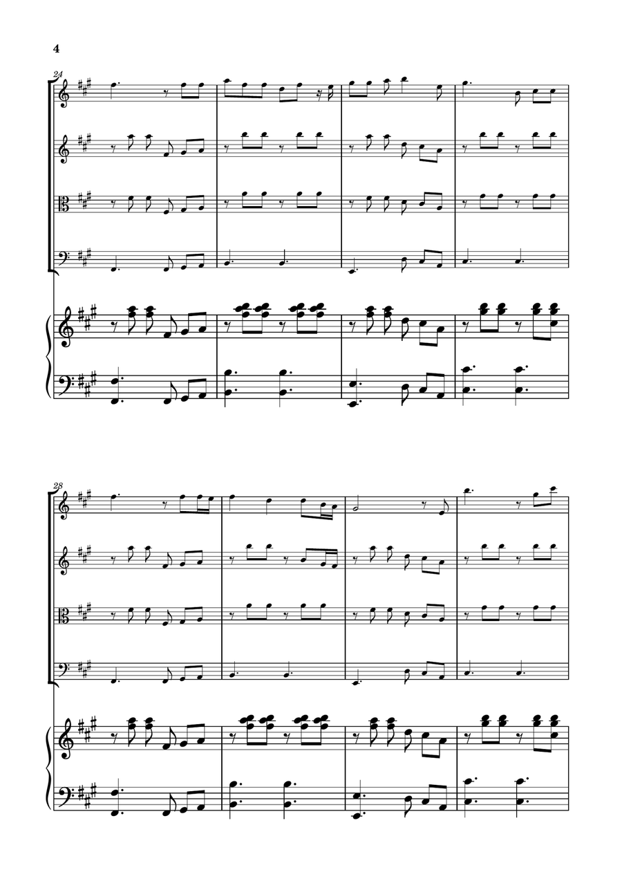 Die With A Smile String Quartet scores gallery preview page 4
