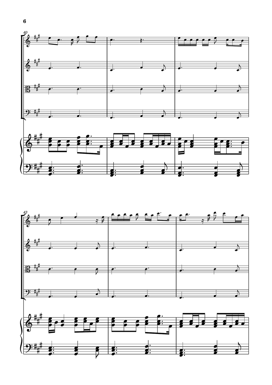 Die With A Smile String Quartet scores gallery preview page 6
