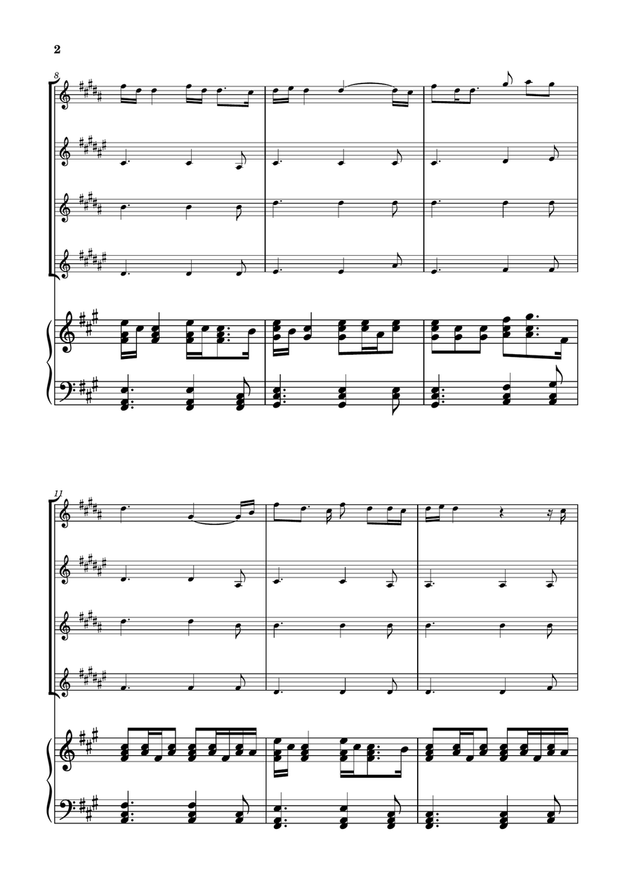 Die With A Smile Saxophone Quartet scores gallery preview page 2