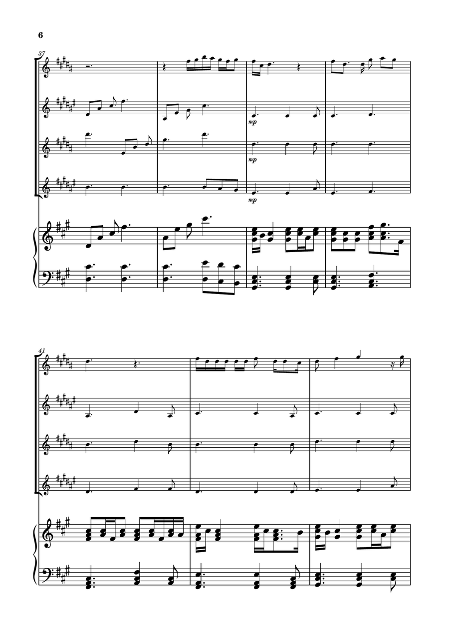 Die With A Smile Saxophone Quartet scores gallery preview page 6