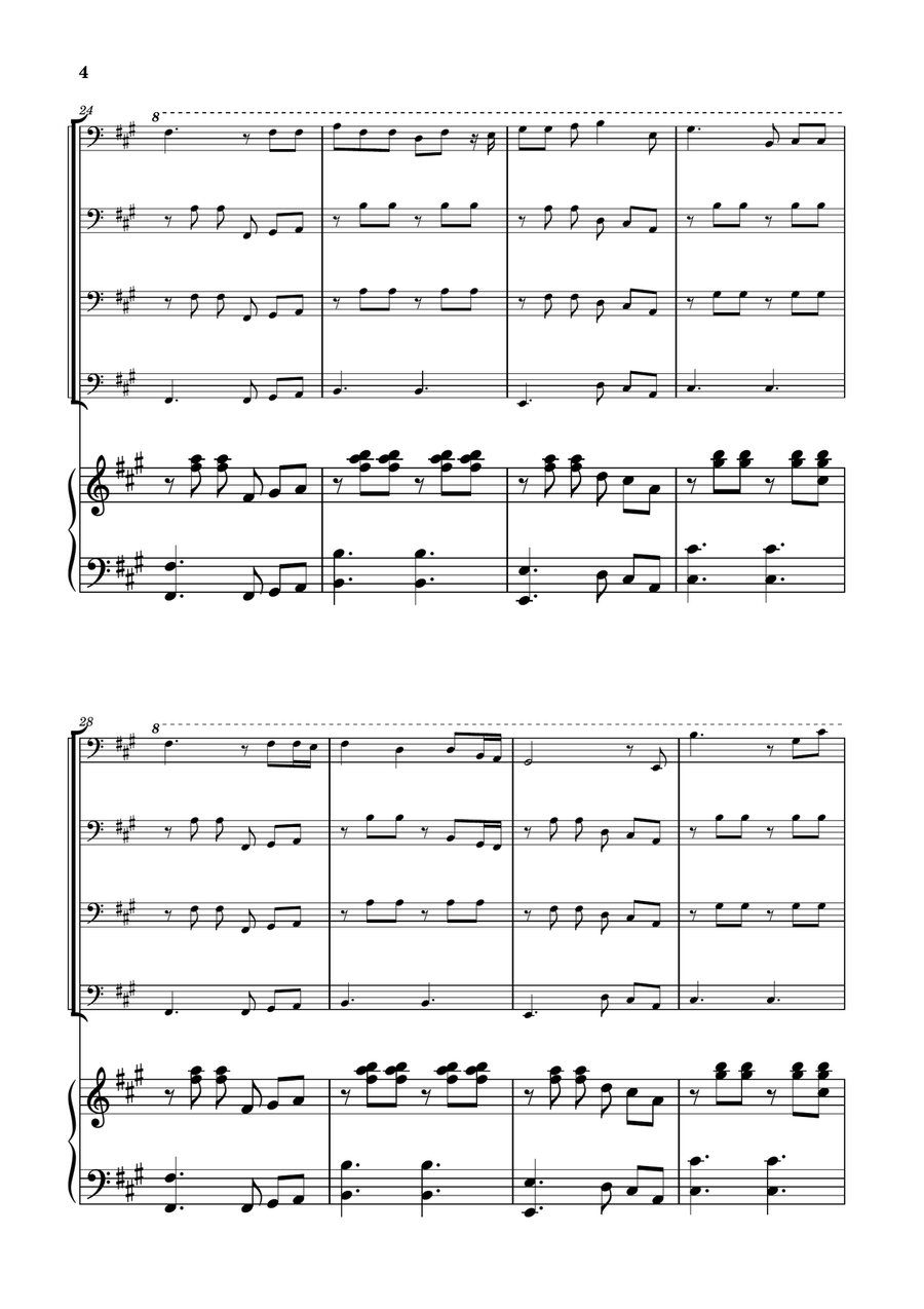 Die With A Smile String Quartet scores gallery preview page 4