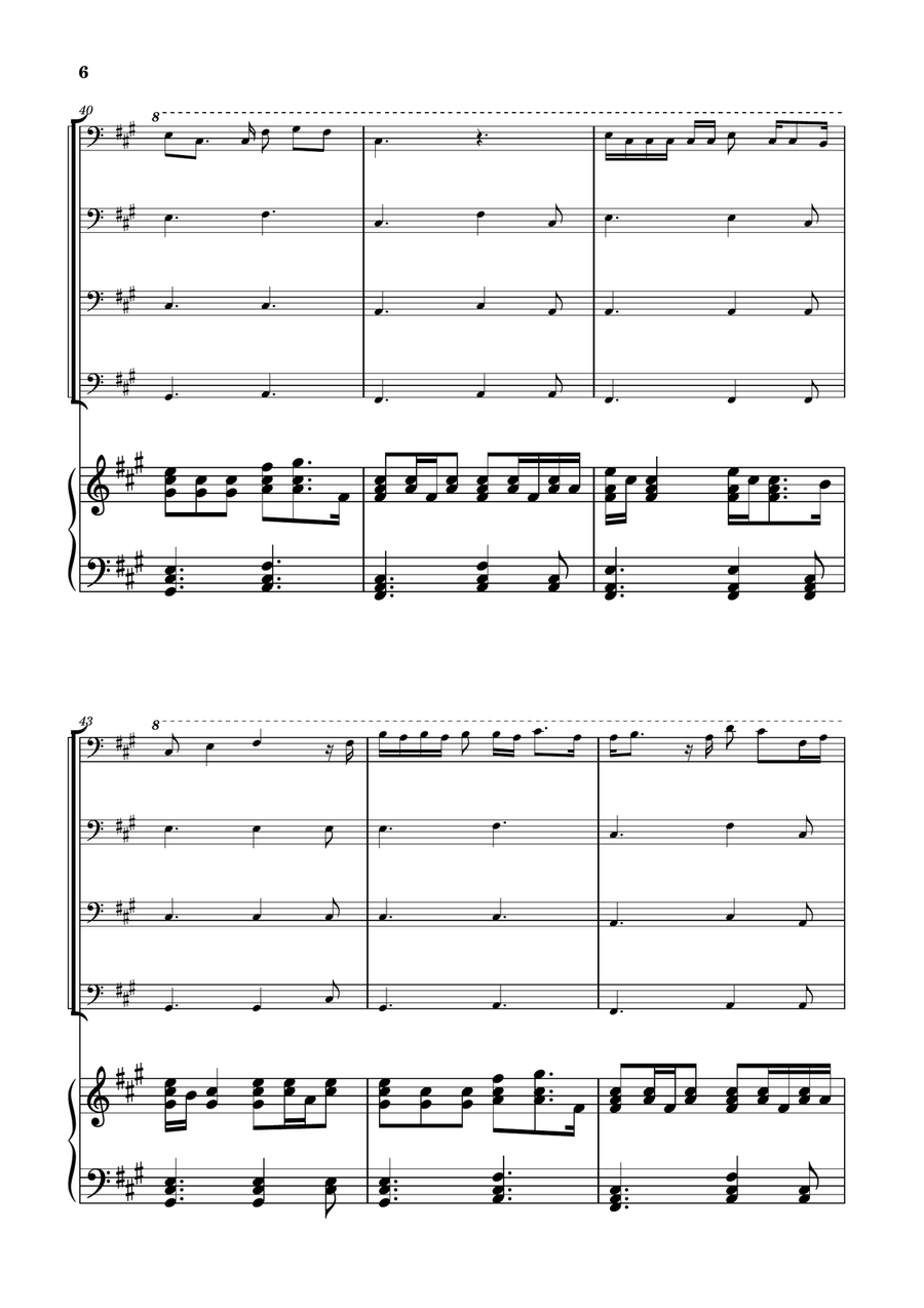 Die With A Smile String Quartet scores gallery preview page 6