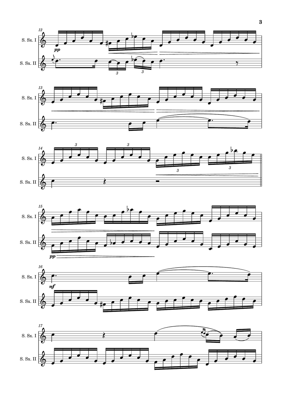 Ave Maria by F. Schubert – Arranged for S. Sax Duet. Woodwind Duet scores gallery preview page 3