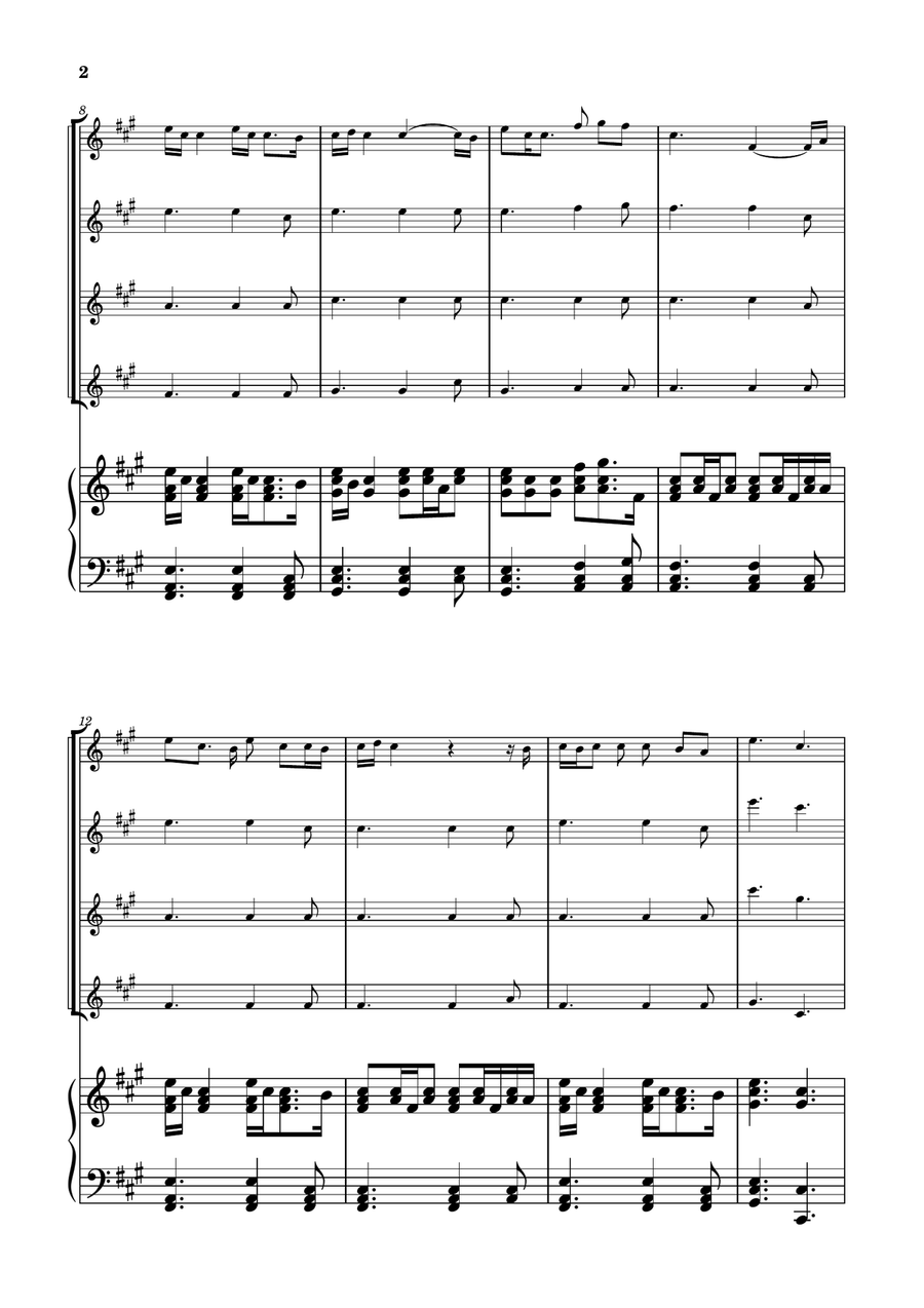 Die With A Smile String Quartet scores gallery preview page 2