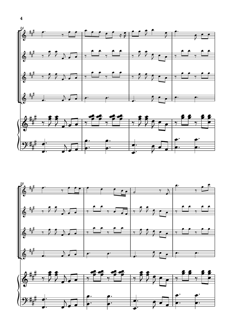 Die With A Smile String Quartet scores gallery preview page 4