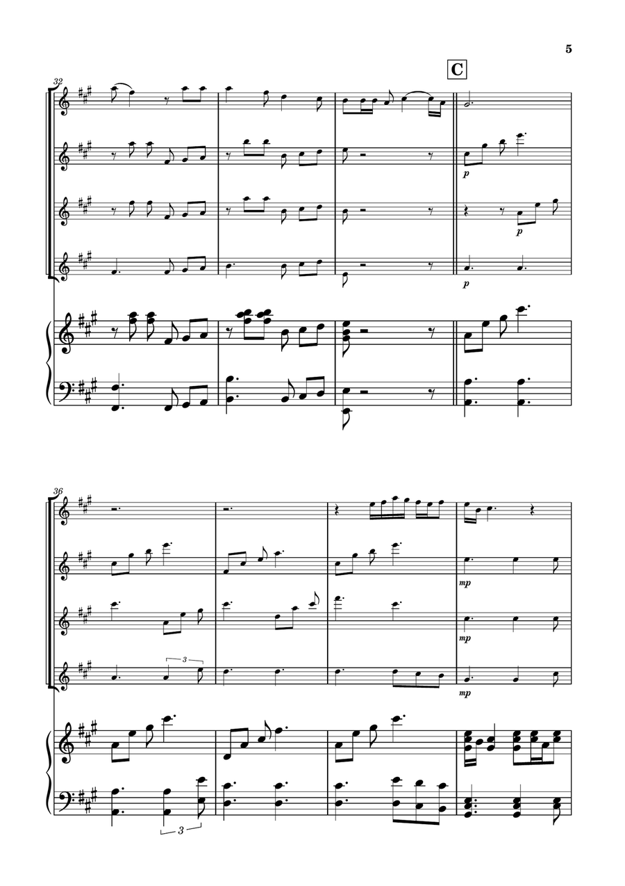 Die With A Smile String Quartet scores gallery preview page 5