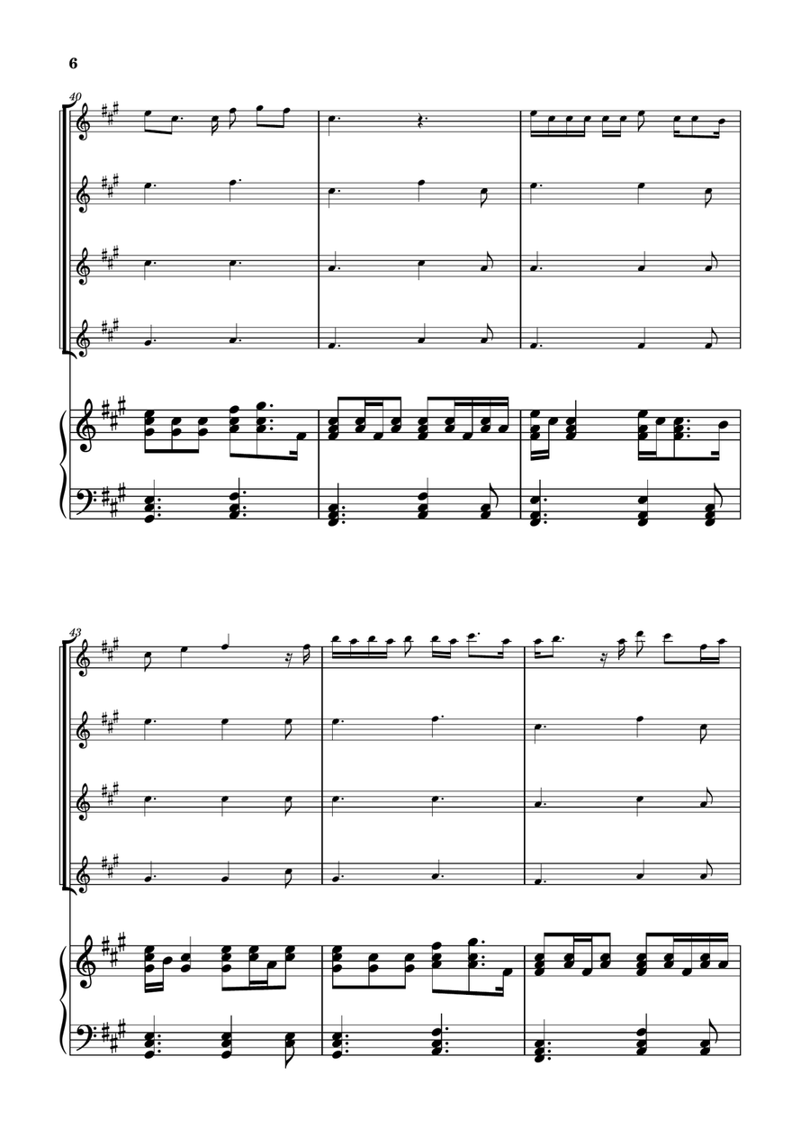 Die With A Smile String Quartet scores gallery preview page 6