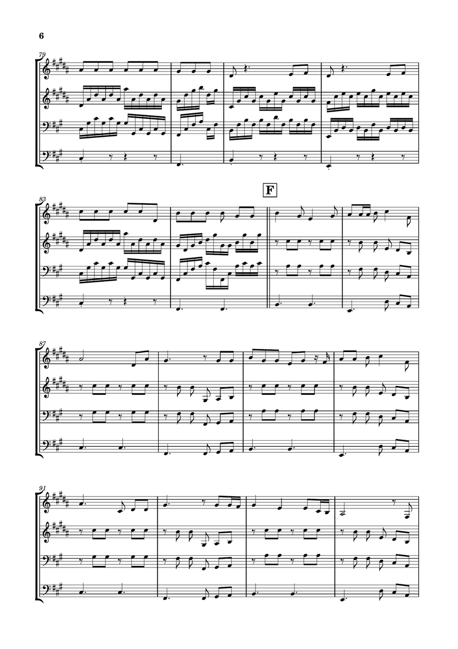 Die With A Smile Brass Quartet scores gallery preview page 6
