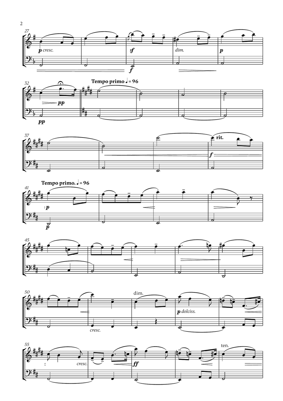 Edward Elgar - Salut d'Amour (D major) for Clarinet and Cello B-Flat Clarinet scores gallery preview page 2