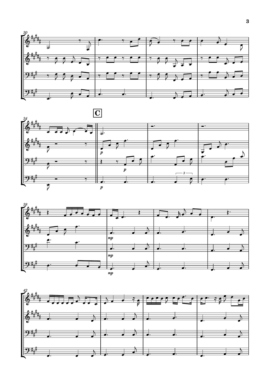 Die With A Smile Brass Quartet scores gallery preview page 3