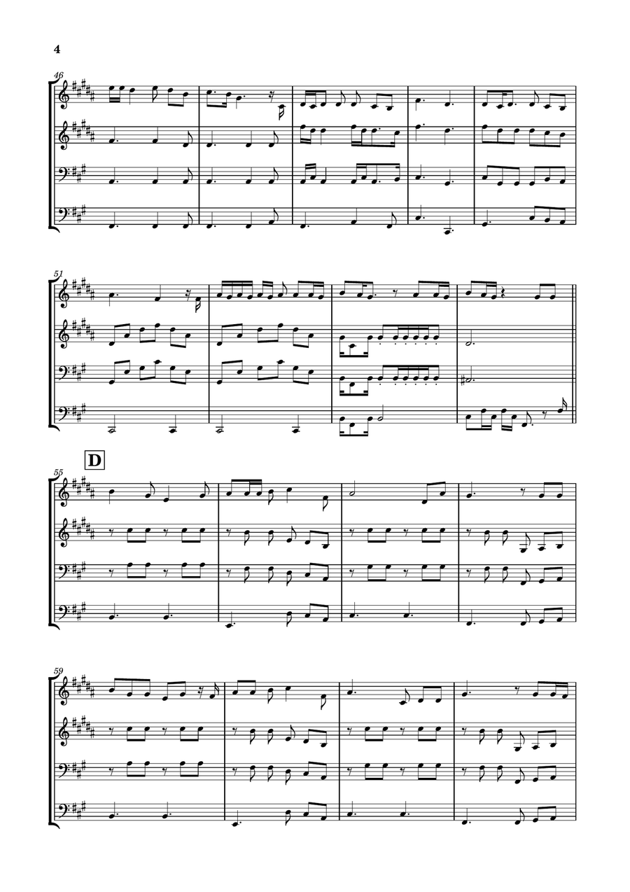 Die With A Smile Brass Quartet scores gallery preview page 4