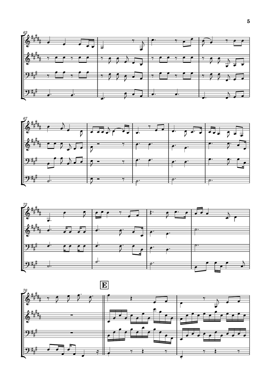 Die With A Smile Brass Quartet scores gallery preview page 5