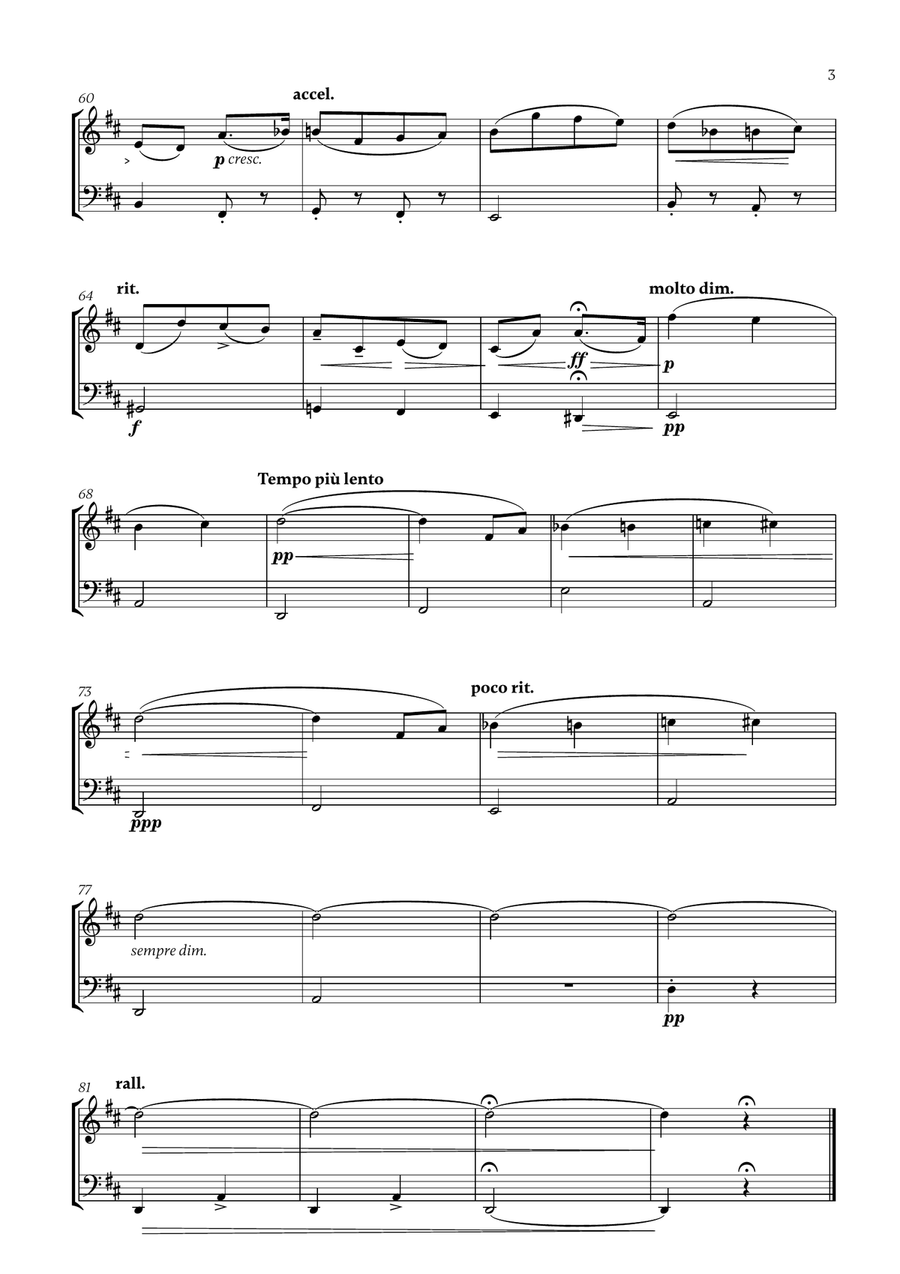 Edward Elgar - Salut d'Amour (D major) for Flute and Cello Flute scores gallery preview page 3