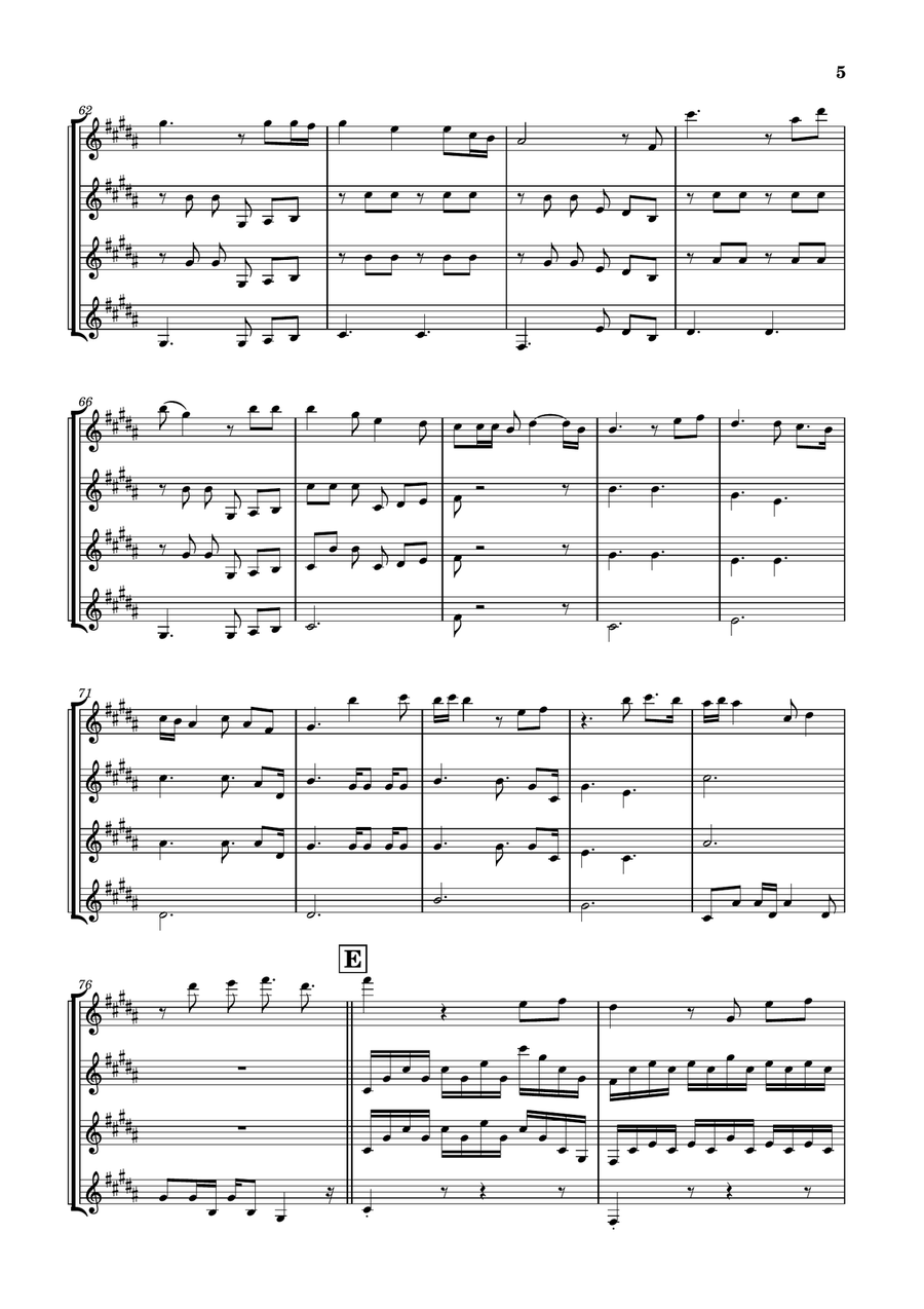 Die With A Smile Clarinet Quartet scores gallery preview page 5